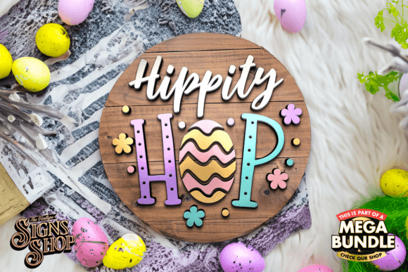Download Hippity Hop | SVG Easter Round Sign - Premium Resources