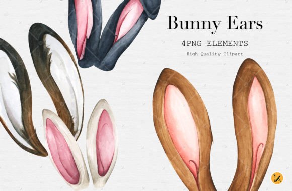 Download Watercolor Easter Bunny Ears Clipart - Bunny ears clipart Collection