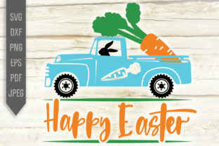 Download Happy Easter Blue Truck with Carrots&nbsp;&nbsp; - Premium Resources